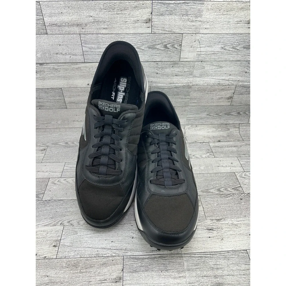 Skechers GoGolf Slip-ins Arch Fit‎ Men Sz 13 Black White Spikeless Shoes 214110